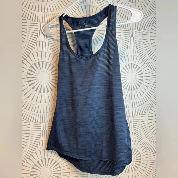 ATHLETA WOMENS RACERBACK‎ TANK TOP MARLED BLUE XS - Picture 1 of 4